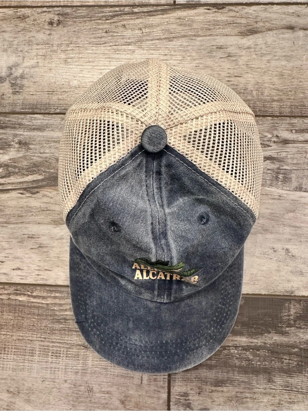 Source Unknown Blue Denim Mesh-back Cap with Alligator Patch